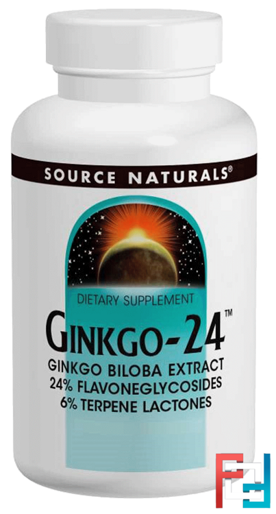 Ginkgo-24, 120 mg, Source Naturals, 120 Tablets