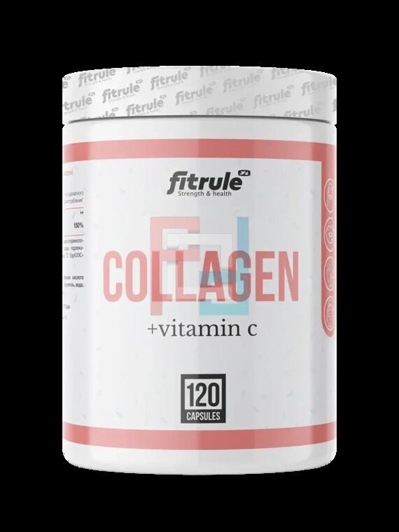 Коллаген, Collagen + Vitamin C, Fitrule, 120 caps