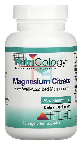 Цитрат магния, Magnesium Citrate, Nutricology, 170 mg, 90 Veggie Caps