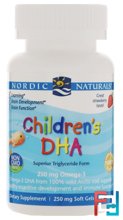 Children's DHA, Strawberry, 250 mg, Nordic Naturals, 90 Chewable Soft Gels