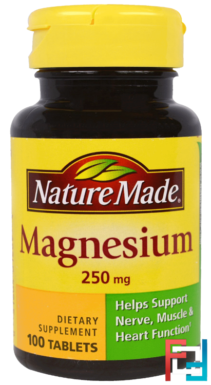 Magnesium, Nature Made, 250 mg, 100 Tablets