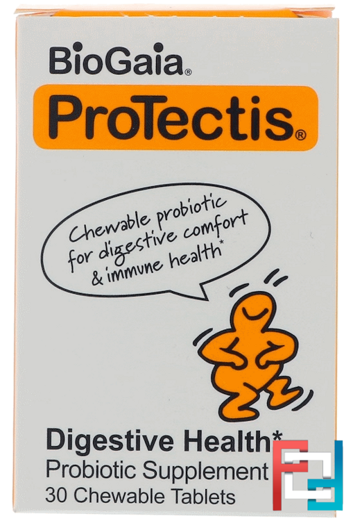 ProTectis, Digestive Health, Probiotic Supplement, Lemon, BioGaia, 30 Chewable Tablets