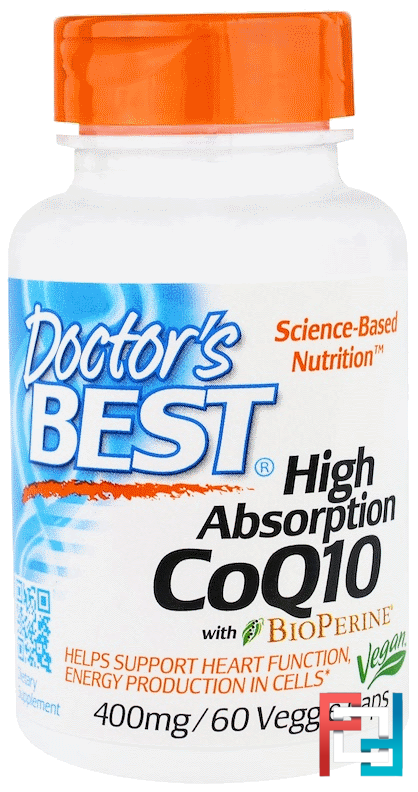 High Absorption CoQ10 with BioPerine, Doctor's Best, 400 mg, 60 Veggie Caps