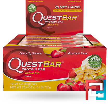 Quest Nutrition, QuestBar, Protein Bar, Apple Pie, 12 Bars, 2.1 oz (60 g) Each