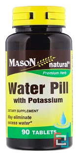 Water Pill with Potassium, Mason Natural, 90 Tablets