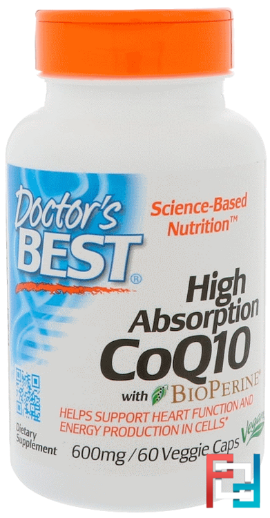 High Absorption CoQ10 with BioPerine, Doctor's Best, 600 mg, 60 Veggie Caps