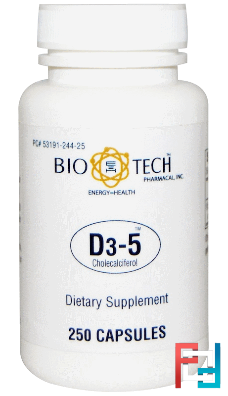 D3-5 Cholecalciferol, Bio Tech Pharmacal, Inc, 250 Capsules