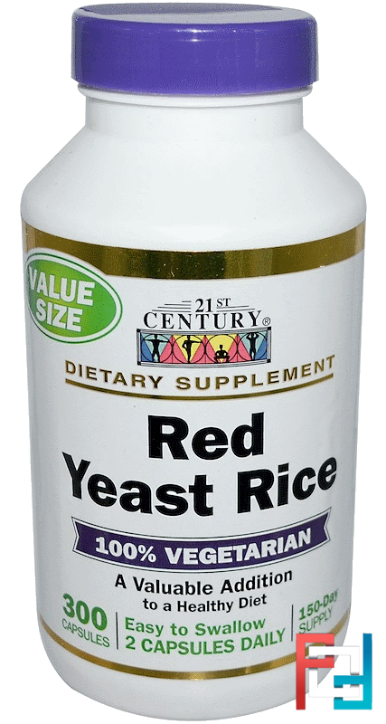 Red Yeast Rice, 21st Century, 300 Capsules