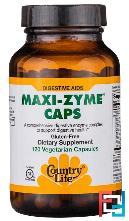 Maxi-Zyme Caps, Country Life, 120 Vegetarian Capsules