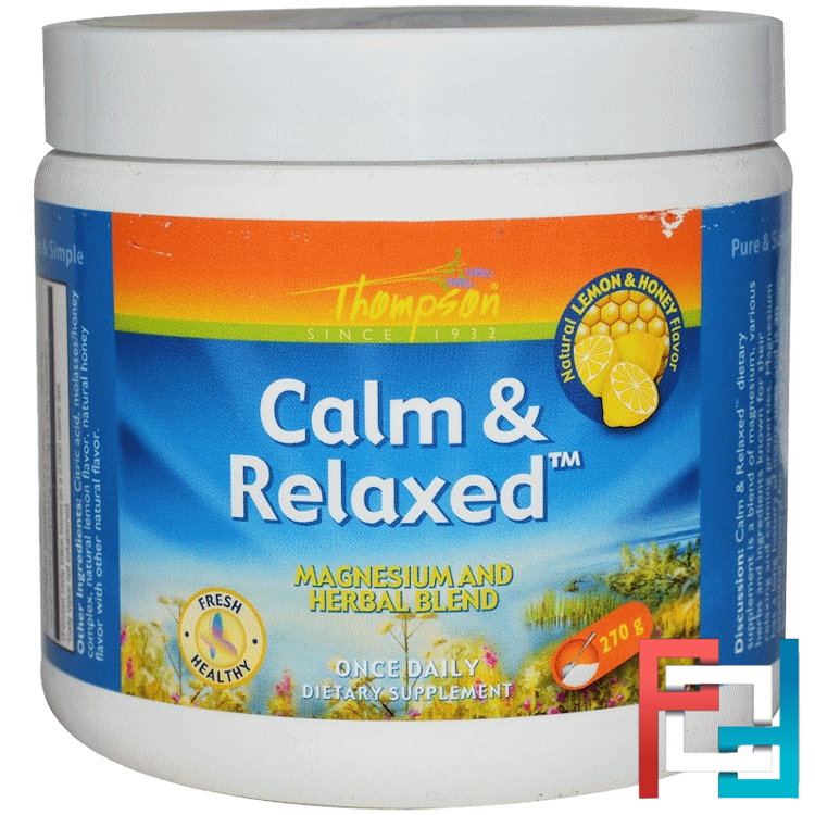 Calm & Relaxed,  Natural Lemon & Honey Flavor, Thompson, 270 g