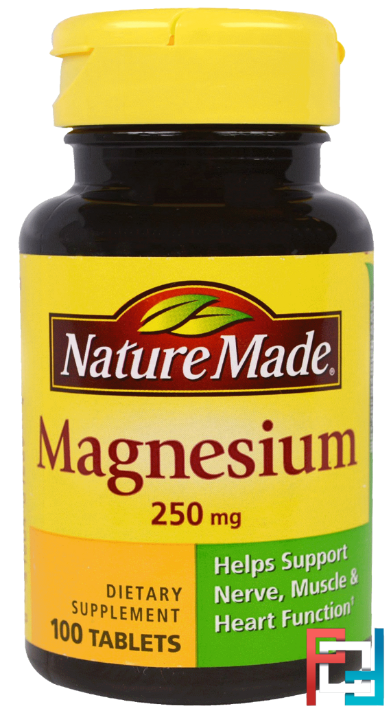 Magnesium, Nature Made, 250 mg, 100 Tablets