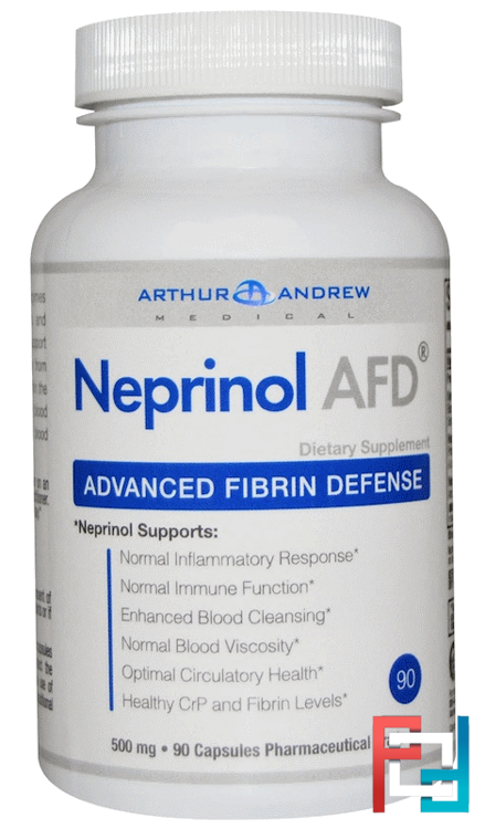 Neprinol AFD, Advanced Fibrin Defense, Arthur Andrew Medical, 500 mg, 90 Capsules