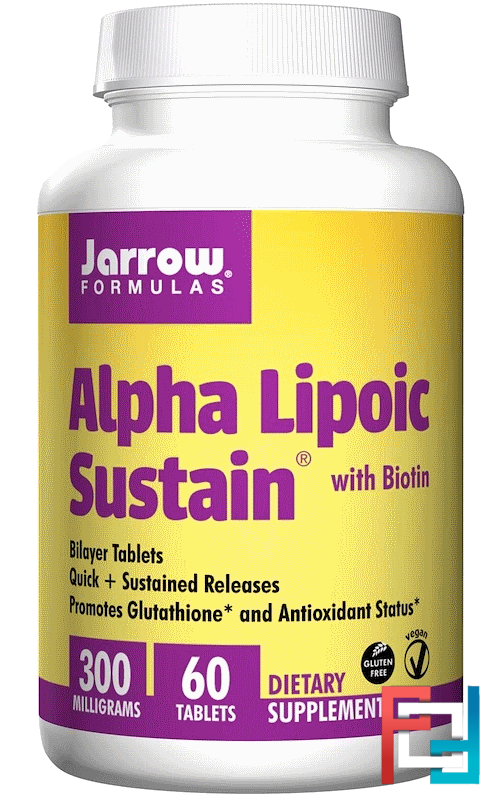 Alpha Lipoic Sustain, with Biotin, Jarrow Formulas, 300 mg, 60 Tablets