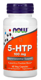 5-гидрокситриптофан, 5-HTP, Now Foods, 100 mg, 60 Vcaps