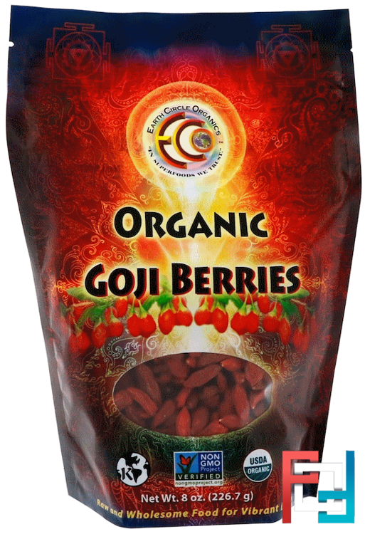 Raw & Organic Goji Berries, Earth Circle Organics, 8 oz, 227 g