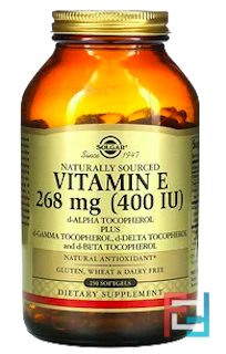 Naturally Sourced Vitamin E, Solgar, 268 mg, 250 Softgels