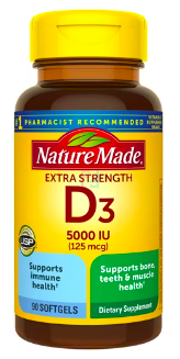 D3, Ultra Strength, Nature Made, 5000 IU, 90 Softgels