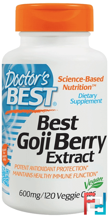 Best Goji Berry Extract, Doctor's Best, 600 mg, 120 Veggie Caps