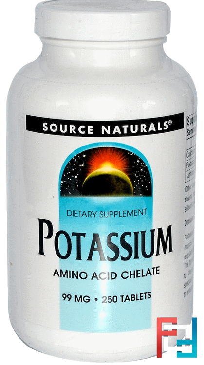 Potassium, 99 mg, Source Naturals, 250 Tablets