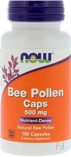 Bee Pollen Caps, Now Foods, 500 mg, 100 Capsules