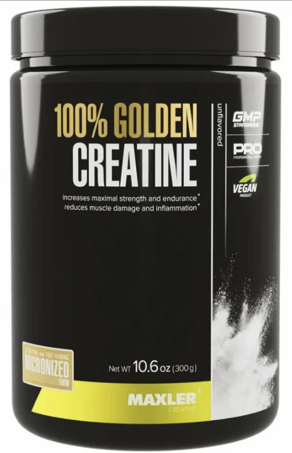 100% Golden Micronized Creatine, Maxler, USA, Сan, Unflavored / Без вкуса, 1000 g