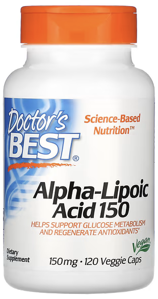 Альфа-липоевая кислота, Best Alpha-Lipoic Acid, Doctor's Best, 150 mg, 120 Veggie Caps