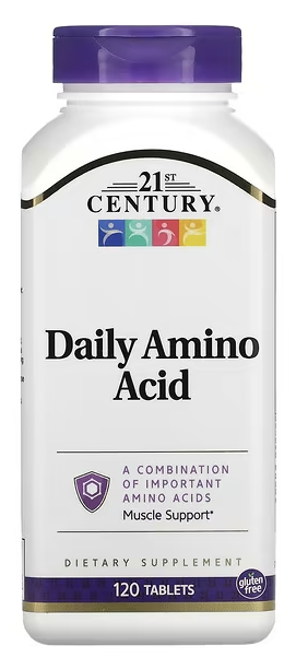 Аминокислоты для ежедневного приема, Daily Amino Acid, Maximum Strength, 21st Century, 120 Tablets