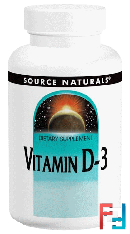 Vitamin D-3, 400 IU, Source Naturals, 200 Tablets