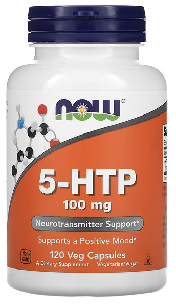 5-HTP (гидрокситриптофан), двойной силы, 5-HTP, Now Foods, 100 mg, 120 Vcaps