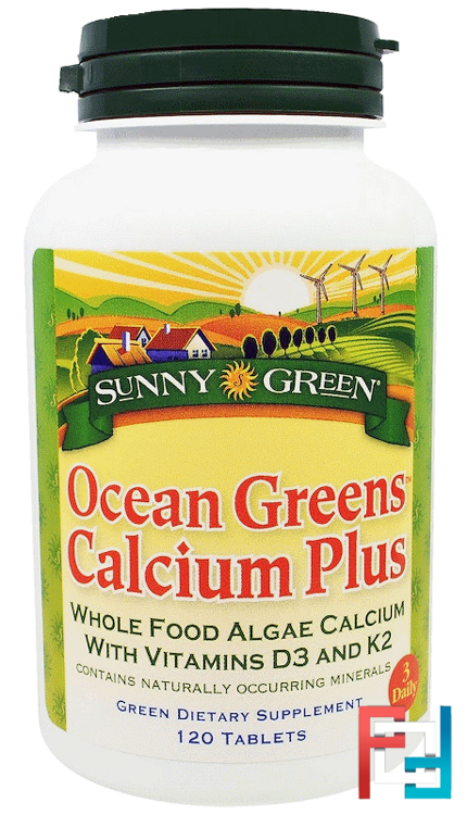 Ocean Greens Calcium Plus, Sunny Green, 120 Tablets