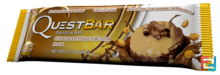 Quest Nutrition, QuestBar, Protein Bar, Chocolate Peanut Butter, 12 Bars, 2.1 oz (60 g) Each