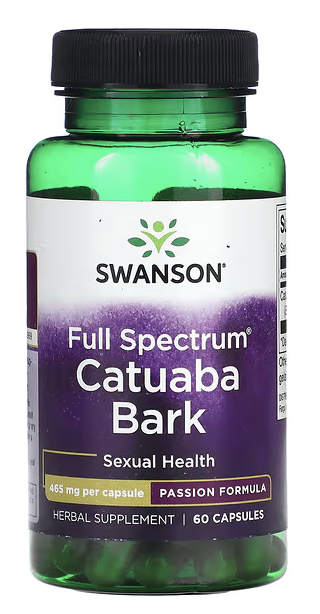 Кора катуабы, Full Spectrum Catuaba Bark, Swanson, 465 mg, 60 Capsules