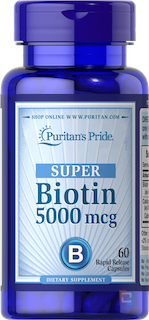 Biotin, Puritans Pride, 5000 mg, 60 caps