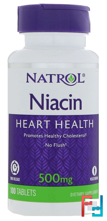 Niacin TR, Time Release, 500 mg, Natrol, 100 Tablets