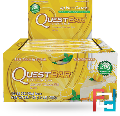 Questbar, Protein Bar, Lemon Cream Pie, 12 Bars, 60 g