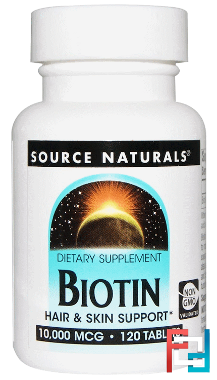 Biotin, 10,000 mcg, Source Naturals, 120 Tablets