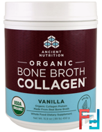 Organic Bone Broth Collagen, Vanilla, Dr. Axe / Ancient Nutrition, 15.9 oz, 450 g