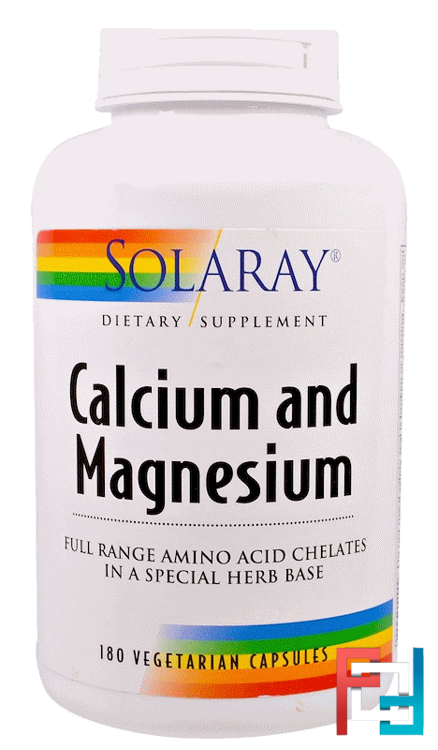 Calcium and Magnesium, Solaray, 180 Veggie Caps