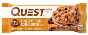 Protein Bar, Chocolate Chip Cookie Dough, Quest Nutrition, 1 Bar, 60 g)