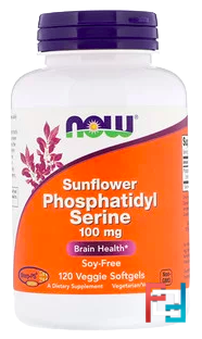 Sunflower Phosphatidyl Serine, Now Foods, 100 mg, 120 Veggie Softgels