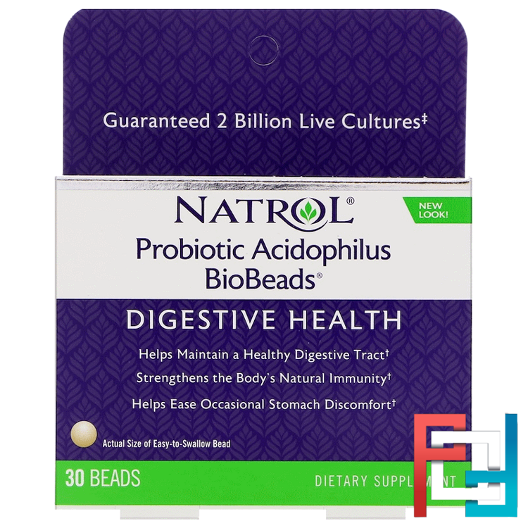 Probiotic Acidophilus BioBeads, Natrol, 30 Beads