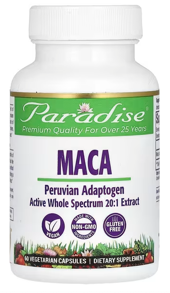 Peruvian Gold Maca, Paradise Herbs, 20:1, 250 mg, 60 Veggie Caps