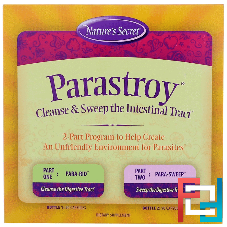 Parastroy, Cleanse & Sweep The Intestinal Tract, Nature's Secret, 2 Bottles, 90 Capsules Each