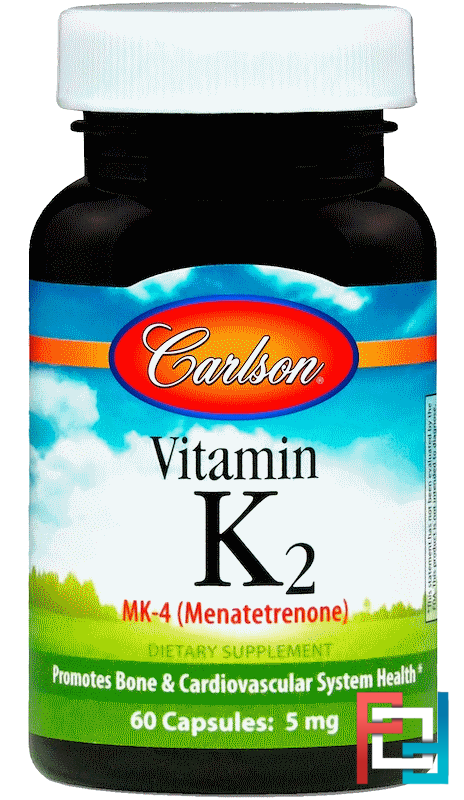 Vitamin K2, Carlson Labs, 5 mg, 60 Capsules