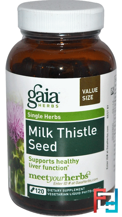 Milk Thistle Seed, Gaia Herbs, 120 Vegetarian Liquid Phyto-Caps