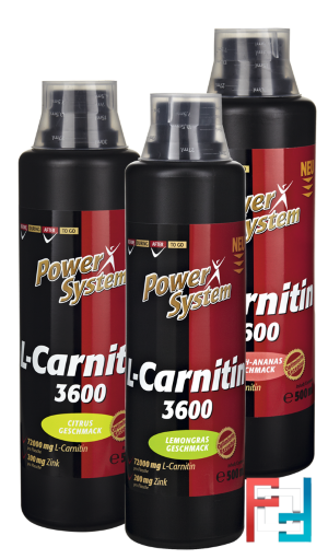 L-Carnitin 3600, 72 000 mg, Power System, 500 ml