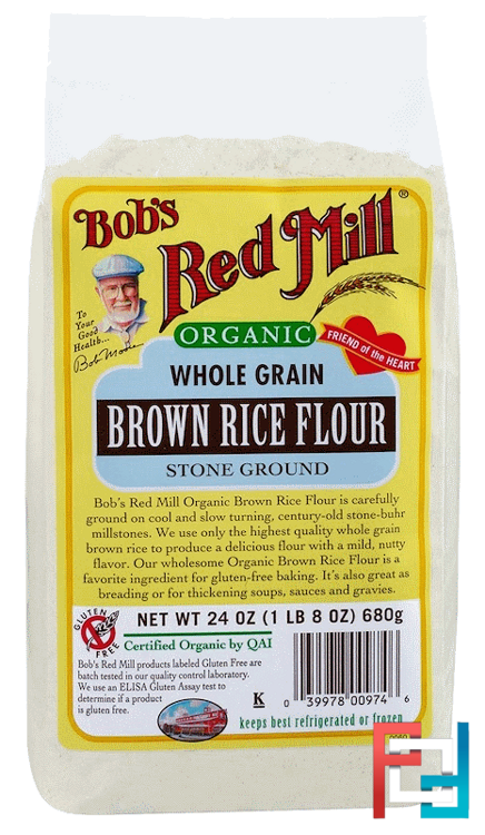 Organic, Whole Grain Brown Rice Flour, Bob's Red Mill, 24 oz, 680 g