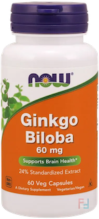 Ginkgo Biloba, Now Foods, 60 mg, 60 Veg Capsules