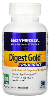 Digest Gold + Probiotics, Enzymedica, 90 Capsules