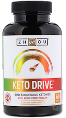 Keto Drive, BHB Exogenous Ketones, Zhou Nutrition, 60 Capsules